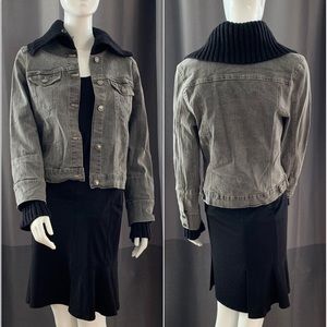 Gloria Vanderbilt Jean Jacket w/ KnitCollar